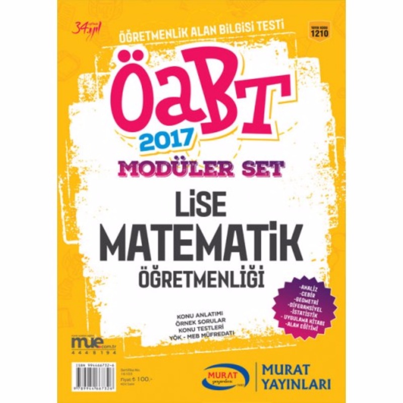 ÖABT Lise Matematik Konu Anlatımlı Modüler Set Murat Yayınları 2017 ÖABT Lise Matematik Konu Anlatımlı Modüler Set Murat Yayınları 2017