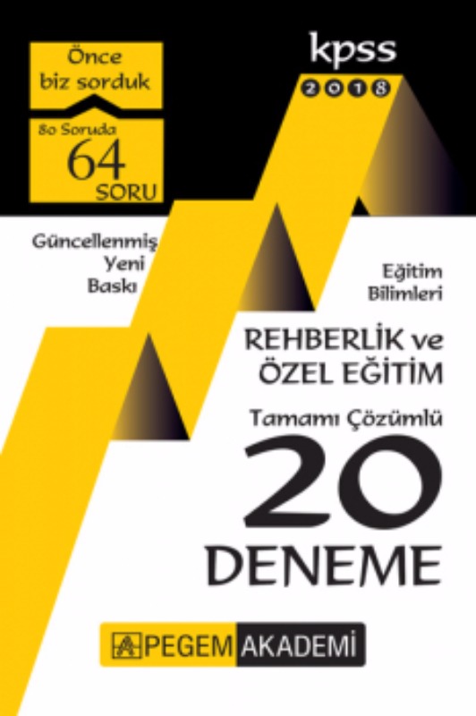 KPSS Eğitim Bilimleri Rehberlik ve Özel Eğitim Tamamı Çözümlü 20 Deneme Pegem Yayınları KPSS Eğitim Bilimleri Rehberlik ve Özel Eğitim Tamamı Çözümlü 20 Deneme Pegem Yayınları