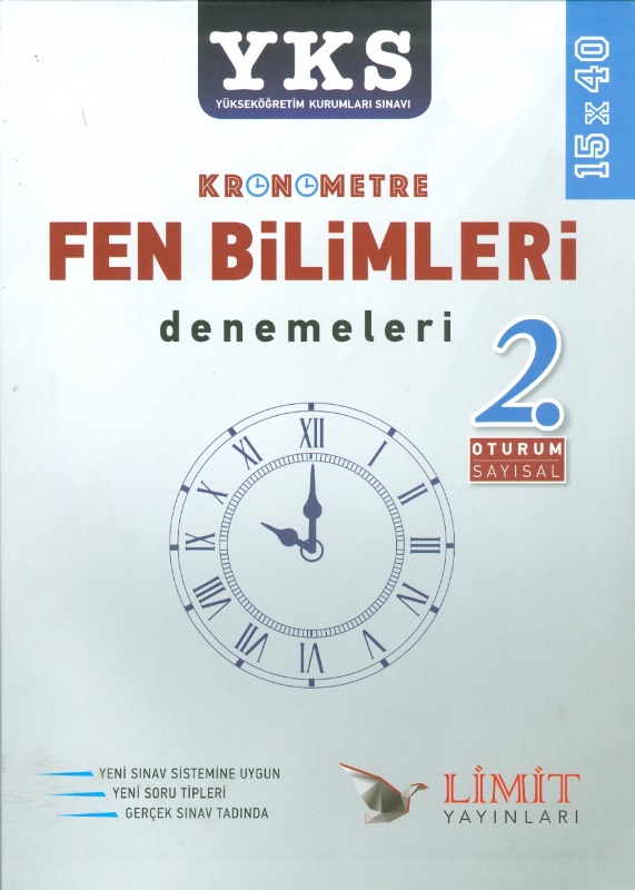 YKS 2.Oturum Kronometre Fen Bilimleri 40x15 Denemeleri Limit Yayınları YKS 2.Oturum Kronometre Fen Bilimleri 40x15 Denemeleri Limit Yayınları
