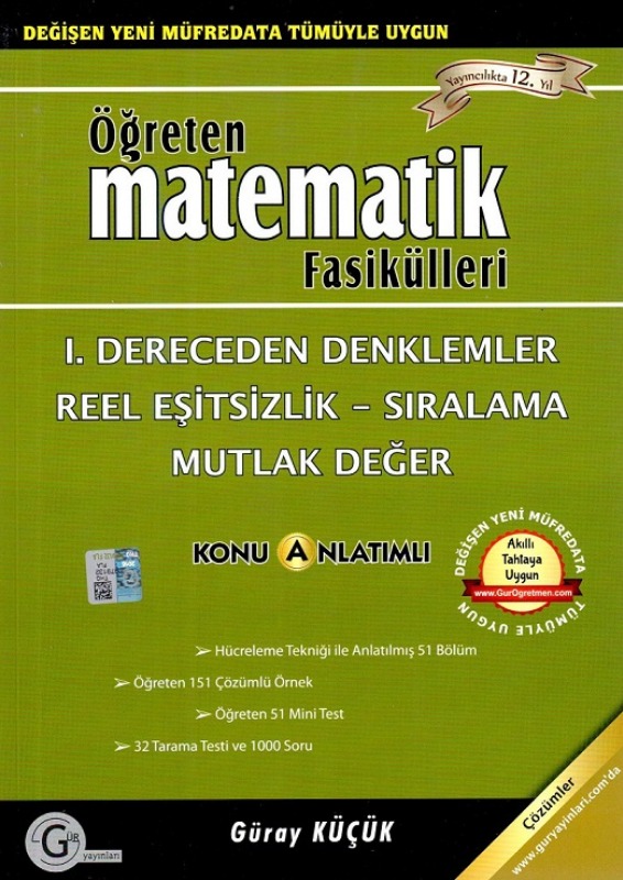 1.dereceden denklemler Gür Yayınları 1.dereceden denklemler Gür Yayınları