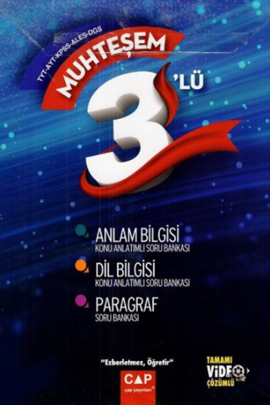 Çap Yayınları TYT AYT KPSS ALES DGS Muhteşem 3 lü Set Anlam Bilgisi Dil Bilgisi Paragraf Tamamı Video Çözümlü Çap Yayınları TYT AYT KPSS ALES DGS Muhteşem 3 lü Set Anlam Bilgisi Dil Bilgisi Paragraf Tamamı Video Çözümlü