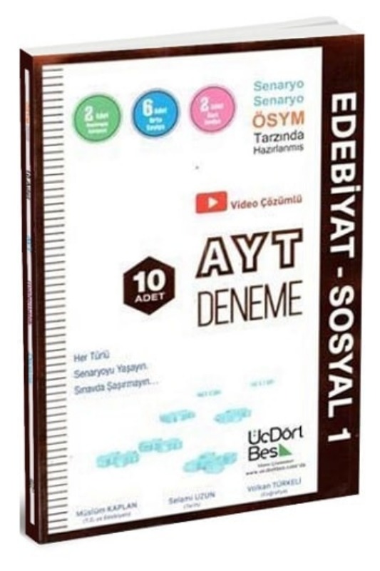 ÜçDörtBeş Yayınları AYT Edebiyat Sosyal1 10 Deneme ÜçDörtBeş Yayınları AYT Edebiyat Sosyal1 10 Deneme