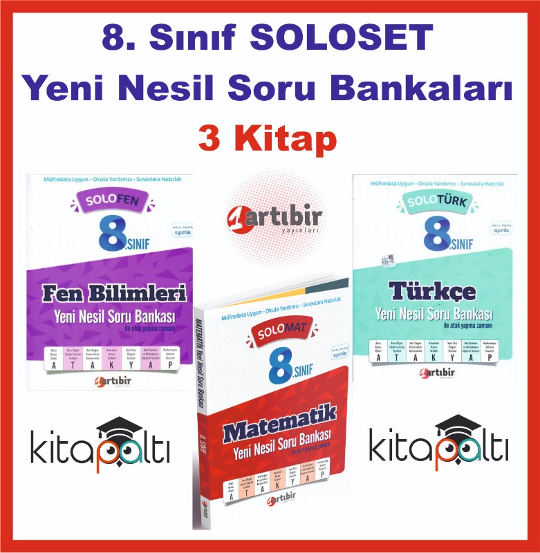 Artıbir 8. Sınıf Solo Soru Bankaları 3 Kitap SET Artıbir 8. Sınıf Solo Soru Bankaları 3 Kitap SET